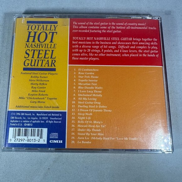 Totally Hot Nashville Steel Guitar CD 1996 CMH Steel Guitar Instrumentals - Picture 2 of 3